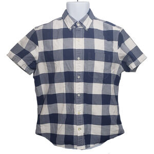 GAP Men’s Blue White Plaid Short Sleeve Button Down Shirt Size M